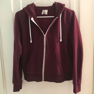 Maroon Zip-Up Hoodie